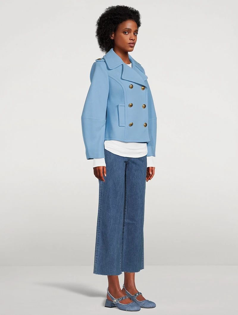 Puff-Sleeve Peacoat
