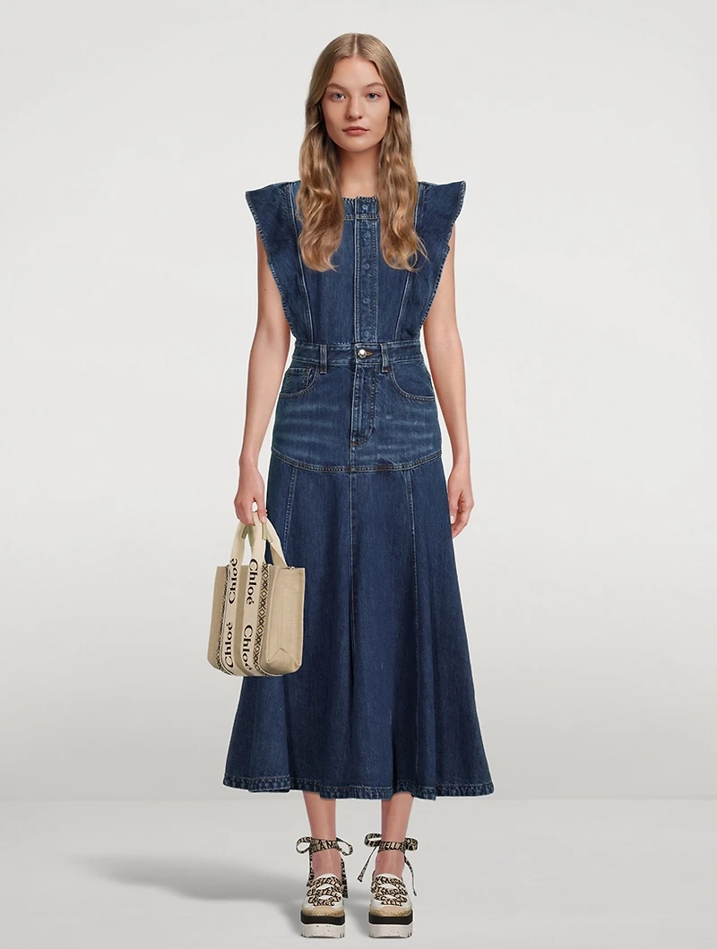 Denim Sleeveless Midi Dress