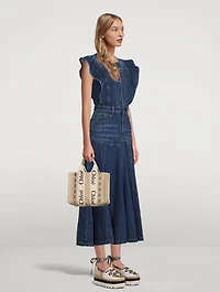 Denim Sleeveless Midi Dress