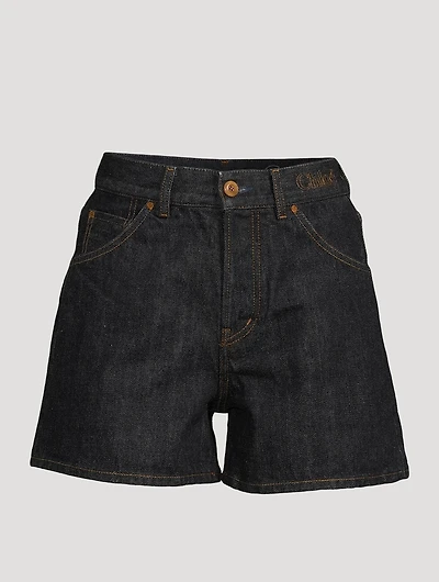 High-Rise Denim Shorts