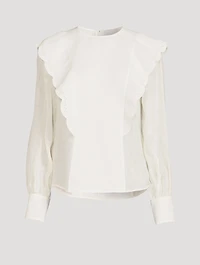 Ruffled Linen Blouse