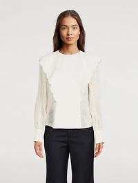 Ruffled Linen Blouse