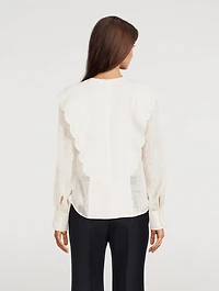 Ruffled Linen Blouse
