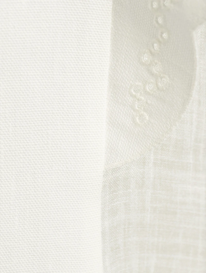 Ruffled Linen Blouse
