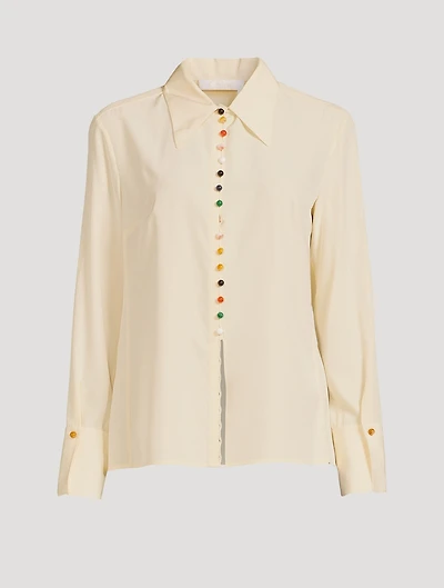 Silk Blouse With Bead Buttons