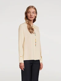 Silk Blouse With Bead Buttons