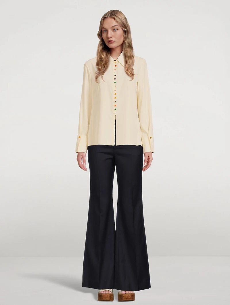Silk Blouse With Bead Buttons