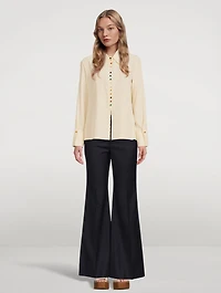 Silk Blouse With Bead Buttons