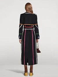 Scallop-Trimmed Wool Trench Coat