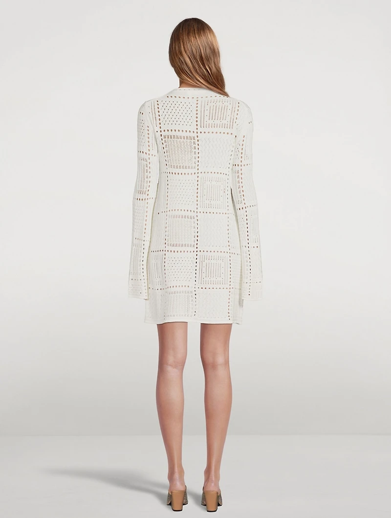 Handkerchief Crochet Mini Dress