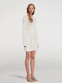 Handkerchief Crochet Mini Dress