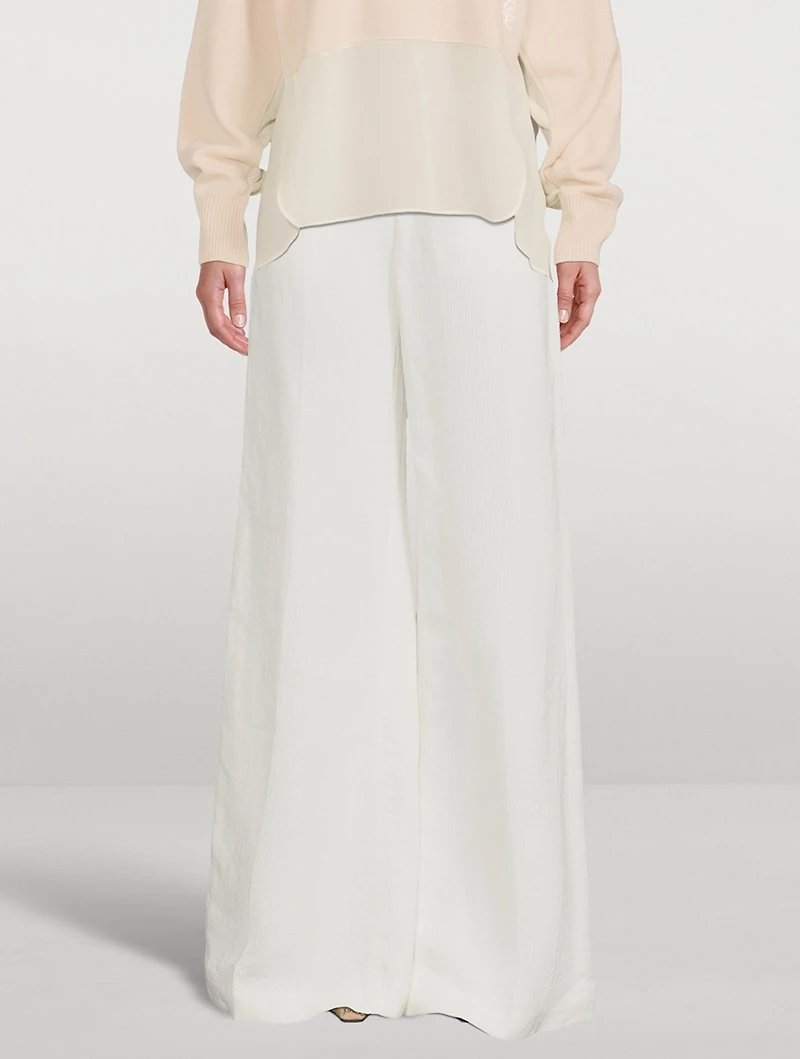 Wide-Leg Linen Trousers