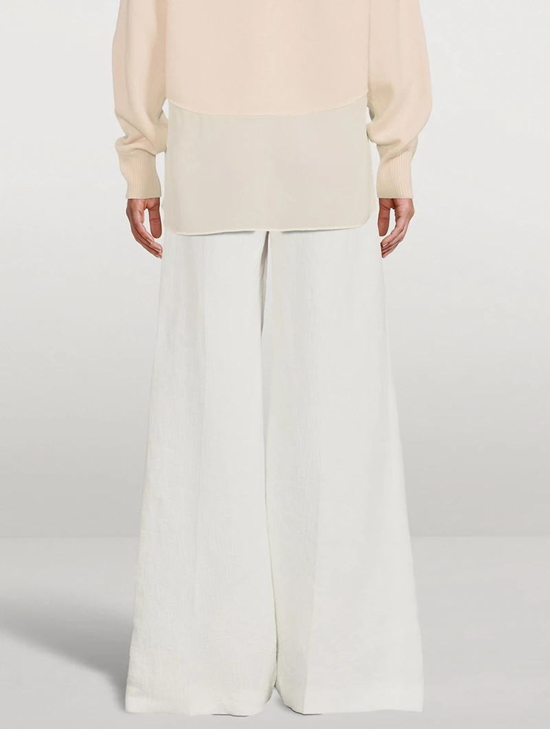 Wide-Leg Linen Trousers