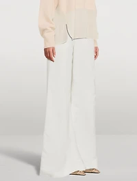 Wide-Leg Linen Trousers