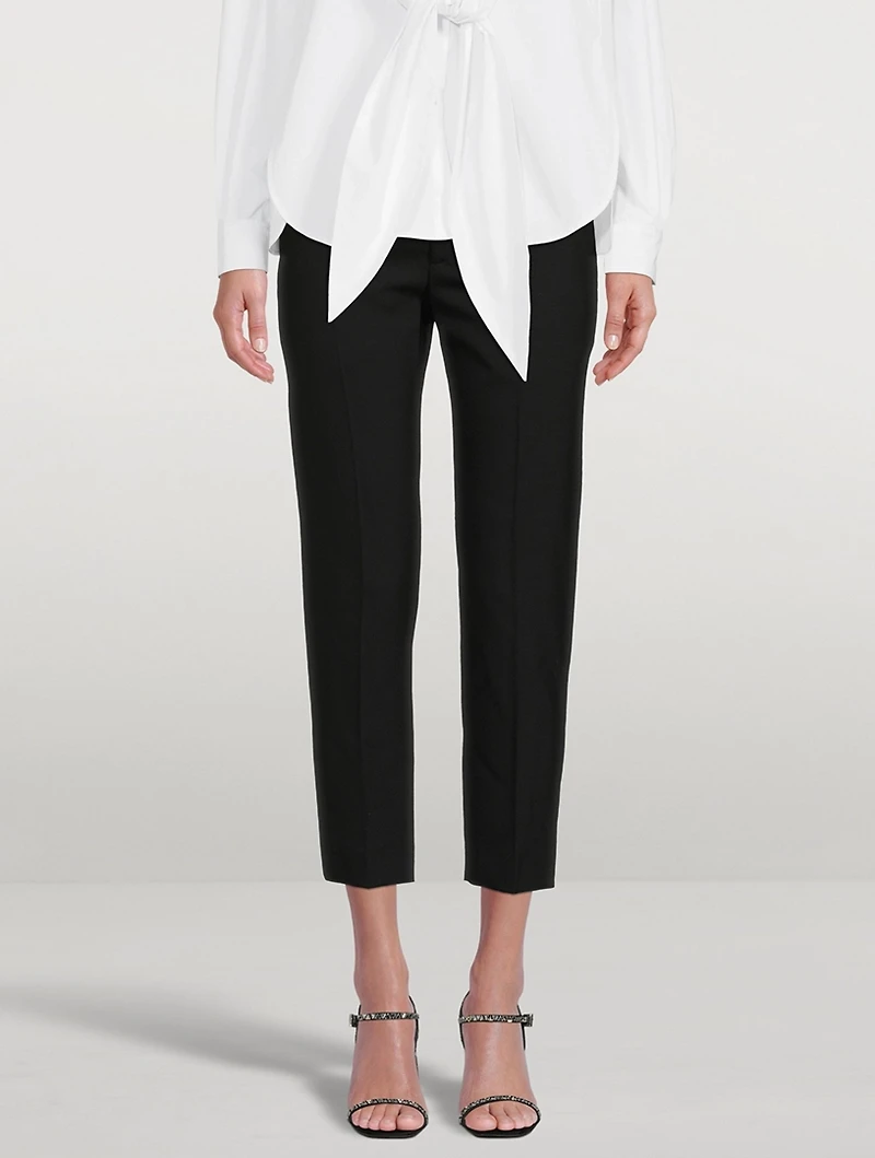 Stretch-Wool Cropped Trousers