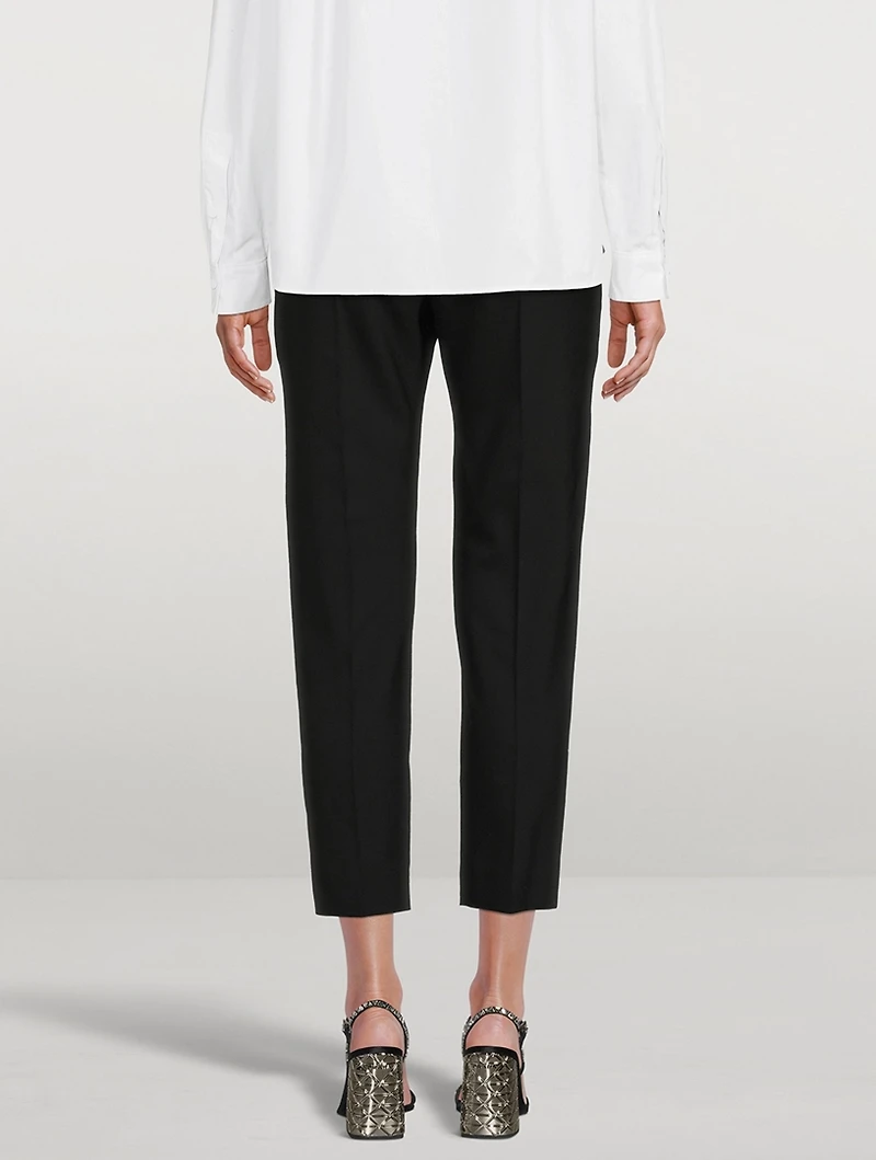 Stretch-Wool Cropped Trousers