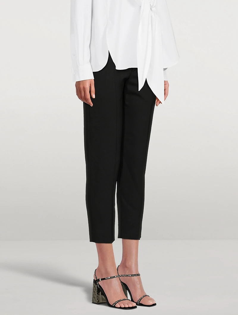 Stretch-Wool Cropped Trousers