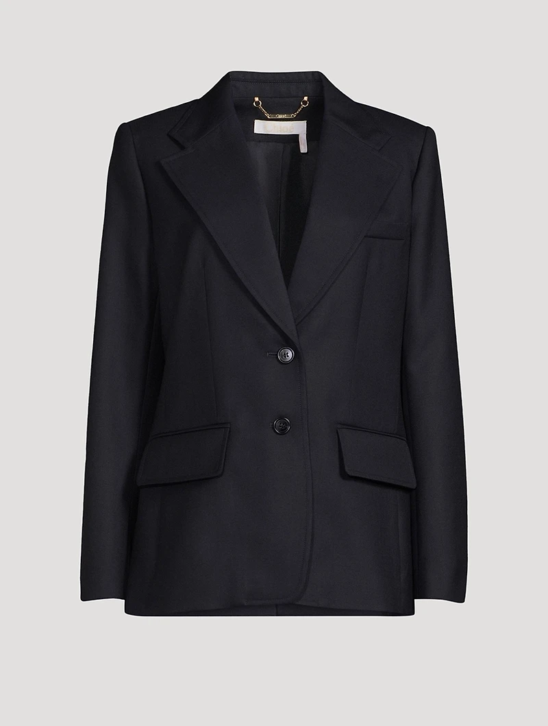 Wool Canvas Blazer