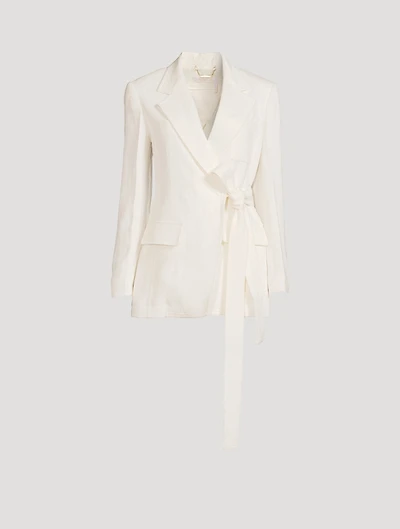 Side-Tie Linen Jacket