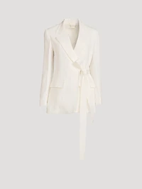Side-Tie Linen Jacket