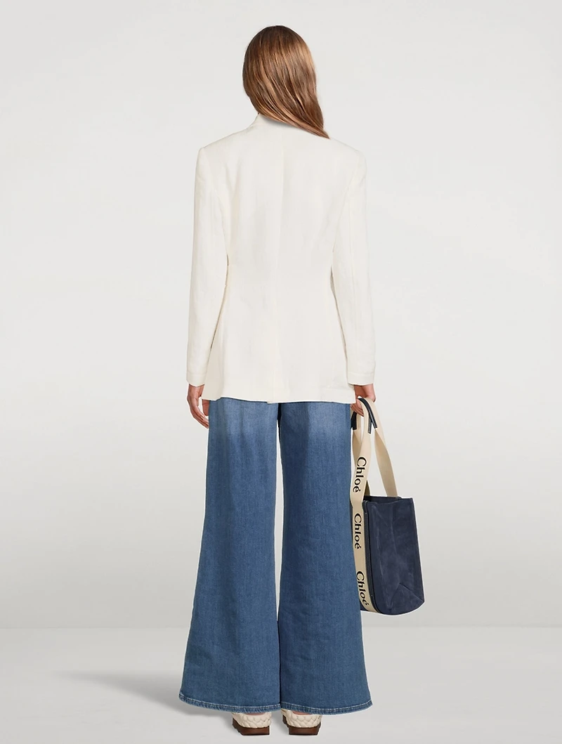 Side-Tie Linen Jacket
