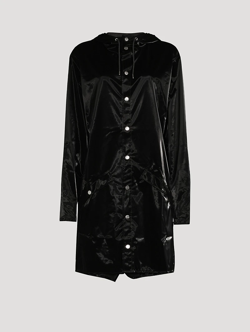 Velvet Long Jacket With Hood