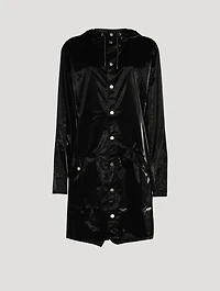 Velvet Long Jacket With Hood