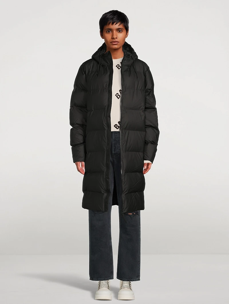 Long Puffer Jacket With Hood