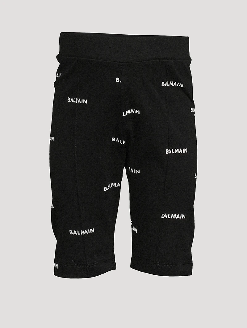 Kids Cotton Bike Shorts Logo Print