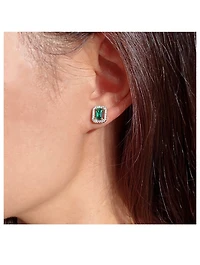Eton Emerald Borderset Stud Earrings