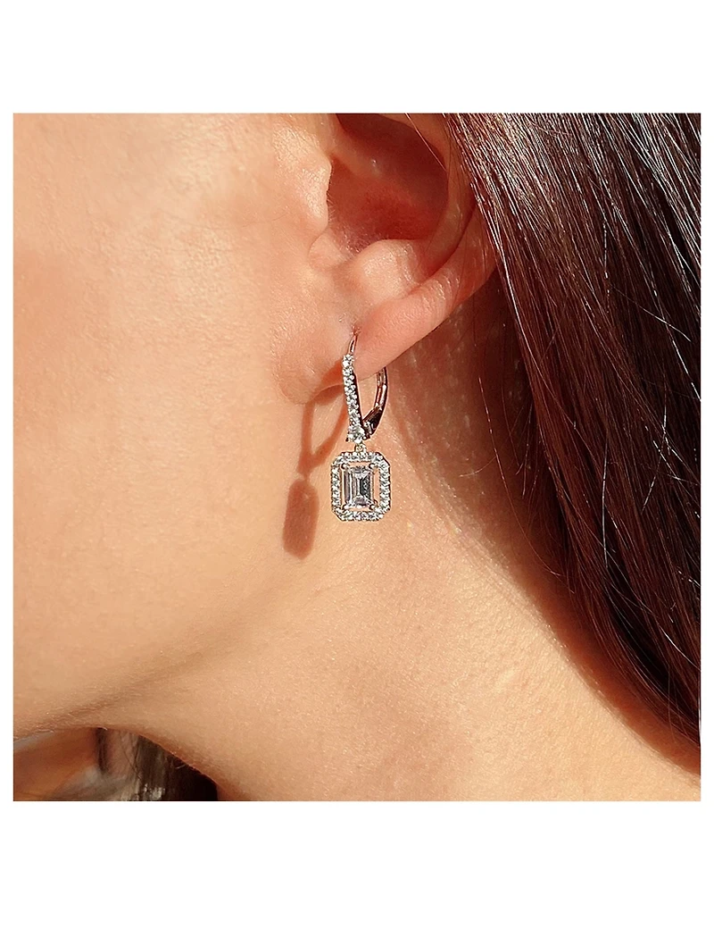 Moxie Emerald Borderset Drop Earrings