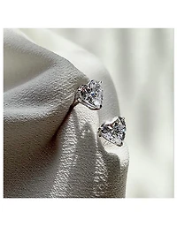 9K White Gold Camden Heart Stud Earrings