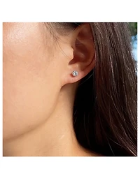 9K White Gold Eternal Four Prong Round Stud Earrings