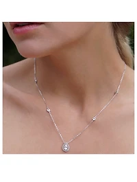 Emile Pear Borderset Pendant Necklace