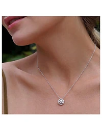 Gwen Round Borderset Pendant Necklace