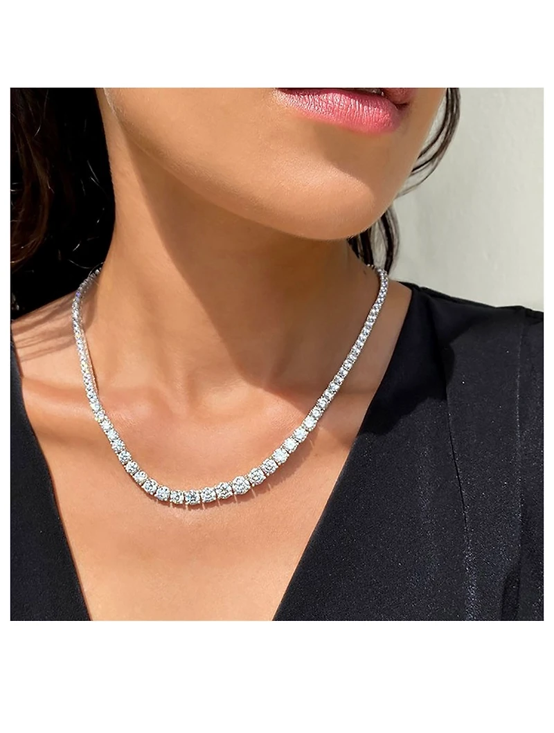 Taryn Round Prong Line Necklace