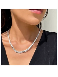 Taryn Round Prong Line Necklace