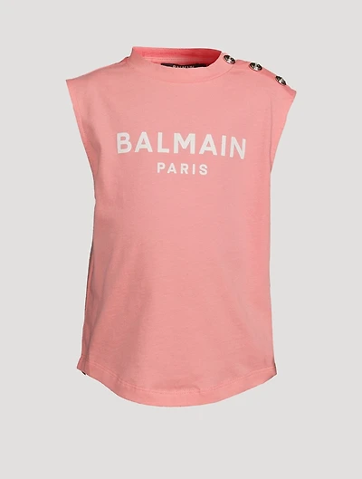 Kids Cotton Logo Sleeveless T-Shirt