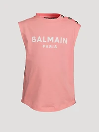 Kids Cotton Logo Sleeveless T-Shirt