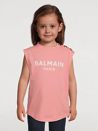 Kids Cotton Logo Sleeveless T-Shirt