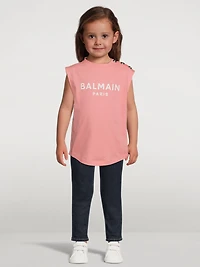 Kids Cotton Logo Sleeveless T-Shirt