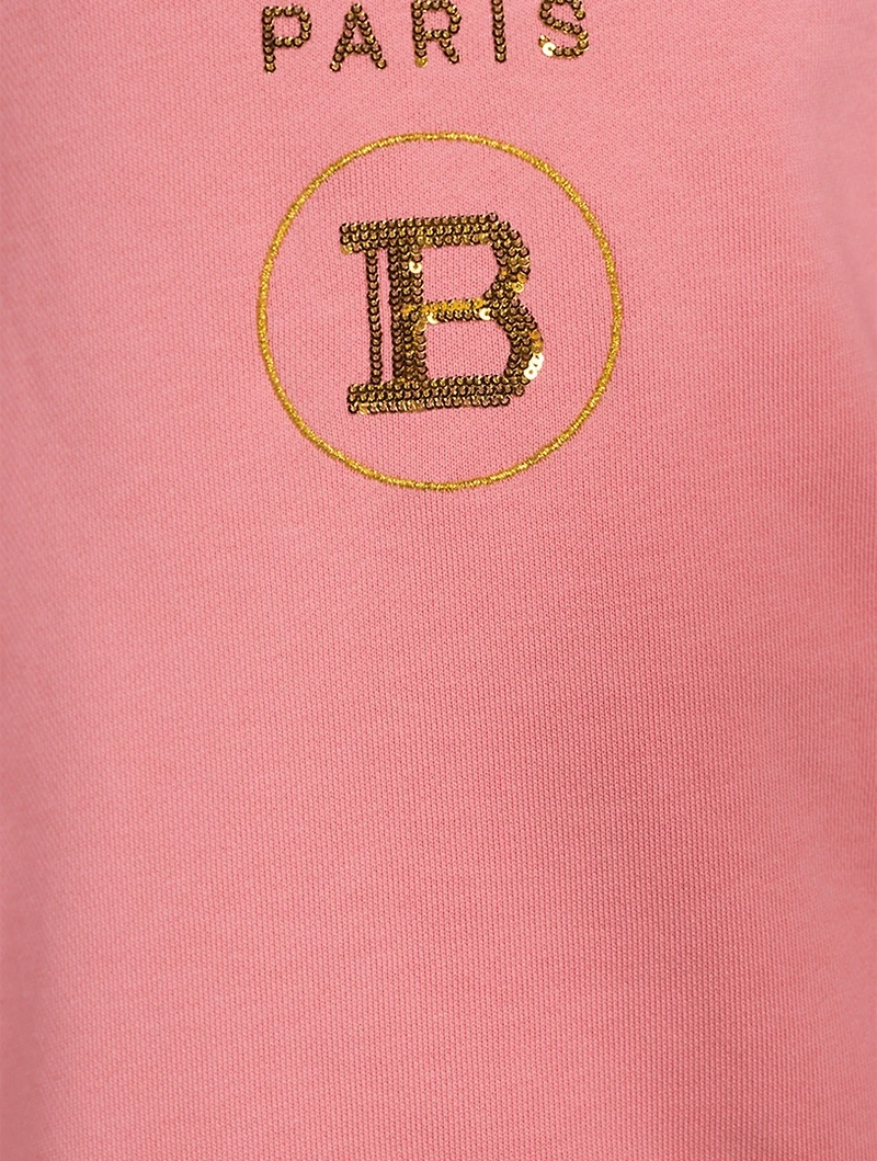 Kids Cotton Sweatshirt Dress With Logo