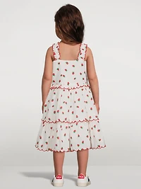 Cotton Sleeveless Dress Strawberry Print