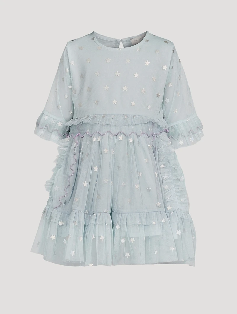 Short-Sleeve Tulle Dress