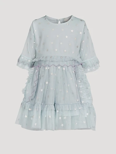 Short-Sleeve Tulle Dress