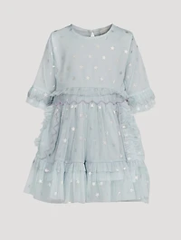 Short-Sleeve Tulle Dress