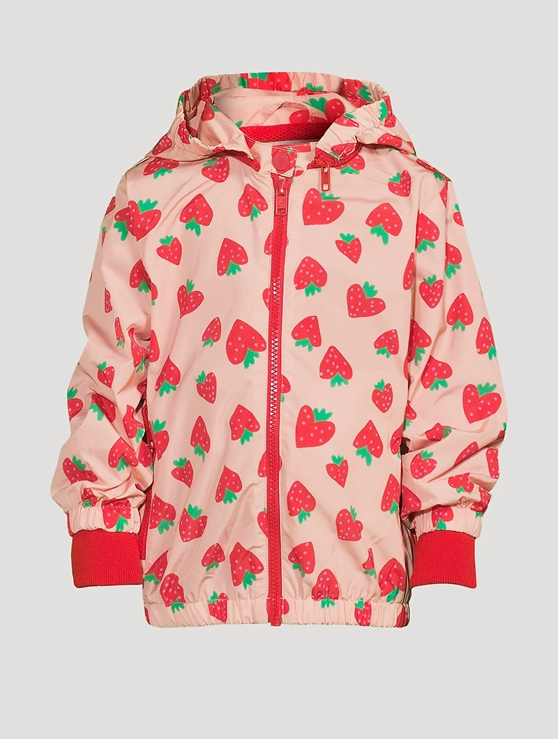 Windbreaker Jacket Strawberry Print