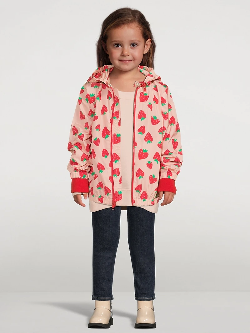 Windbreaker Jacket Strawberry Print