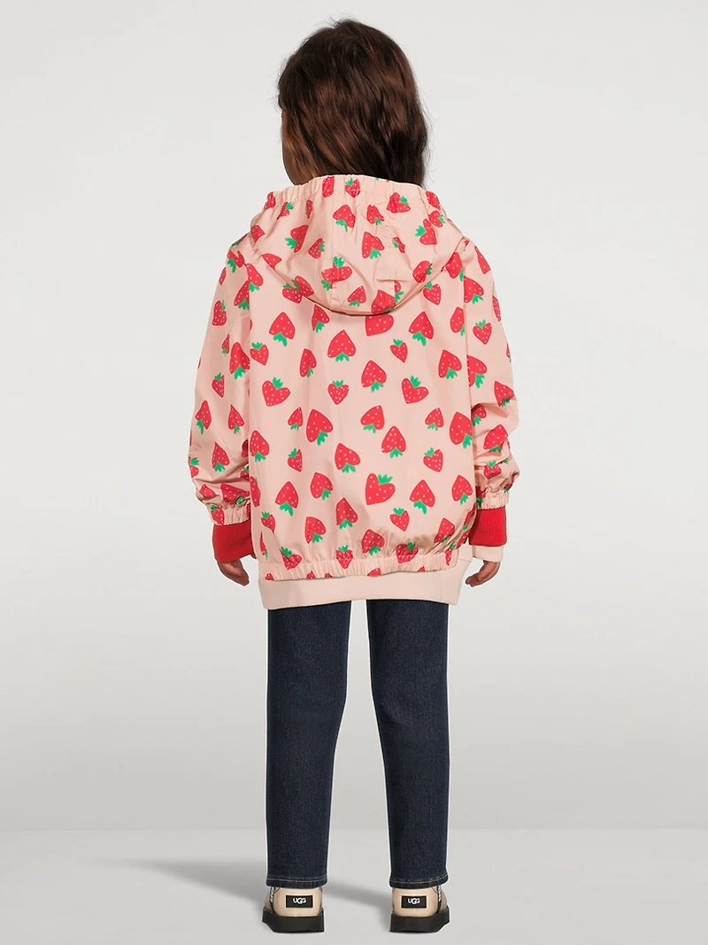 Windbreaker Jacket Strawberry Print