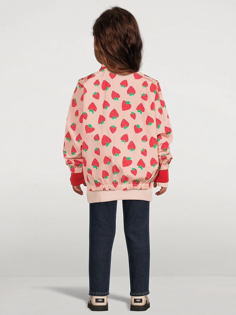 Windbreaker Jacket Strawberry Print